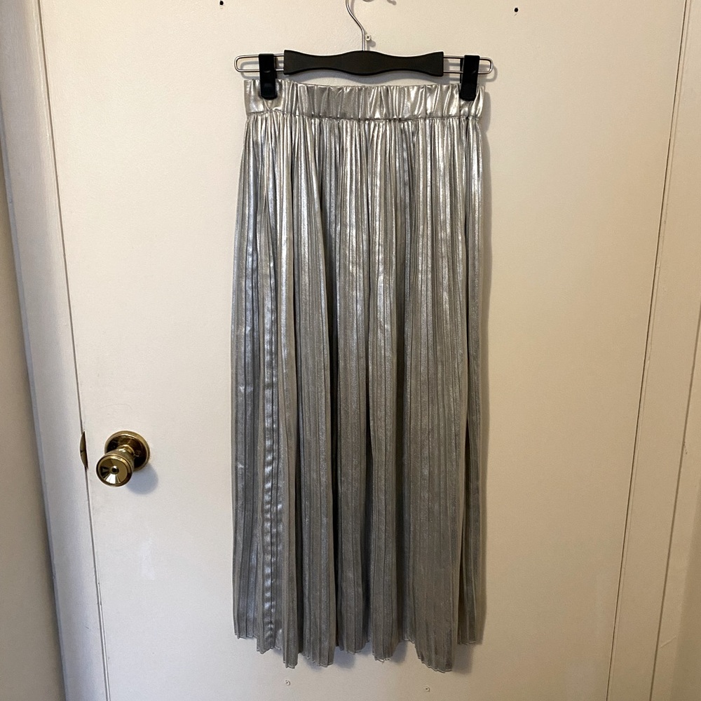 H&M silver maxi skirt
